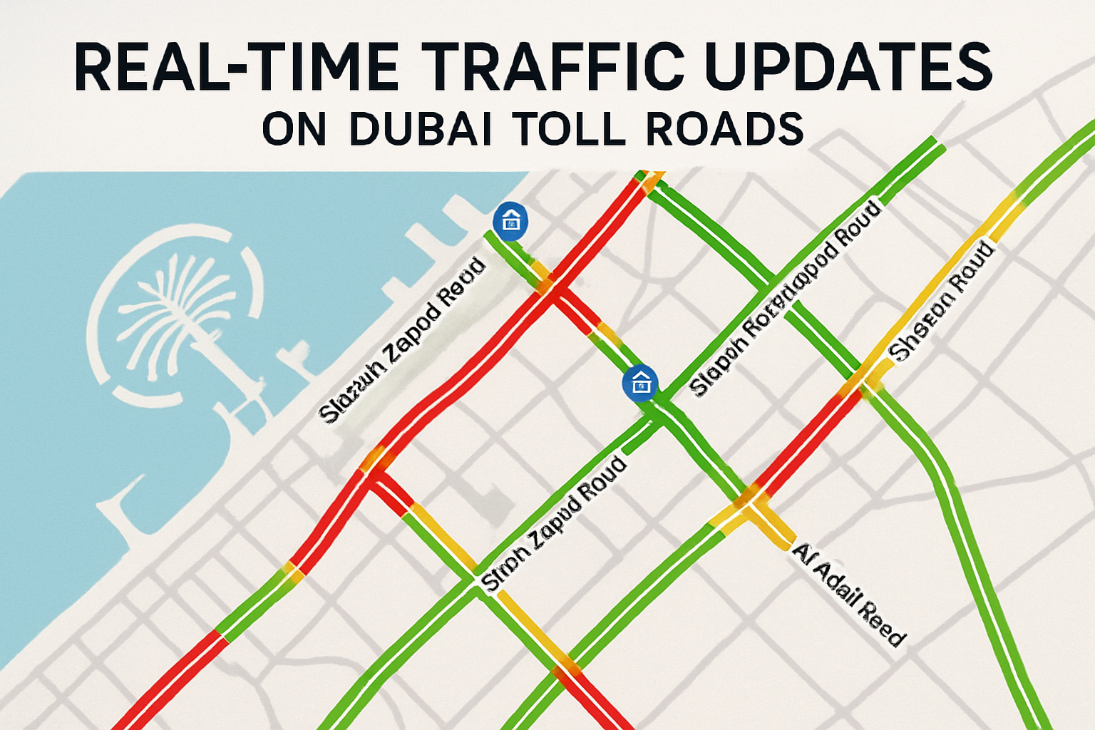 Real-time traffic updates on Dubai toll roads